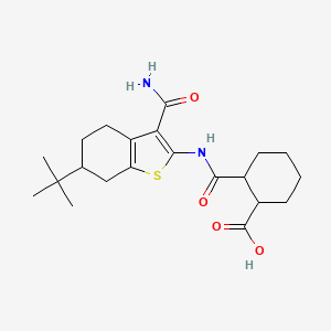 molecular formula C21H30N2O4S B4932564 2-({[3-(aminocarbonyl)-6-tert-butyl-4,5,6,7-tetrahydro-1-benzothien-2-yl]amino}carbonyl)cyclohexanecarboxylic acid CAS No. 6111-54-2