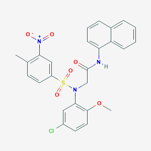 molecular formula C26H22ClN3O6S B4932584 N~2~-(5-chloro-2-methoxyphenyl)-N~2~-[(4-methyl-3-nitrophenyl)sulfonyl]-N~1~-1-naphthylglycinamide 