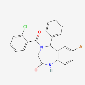 molecular formula C22H16BrClN2O2 B4932602 7-bromo-4-(2-chlorobenzoyl)-5-phenyl-1,3,4,5-tetrahydro-2H-1,4-benzodiazepin-2-one 