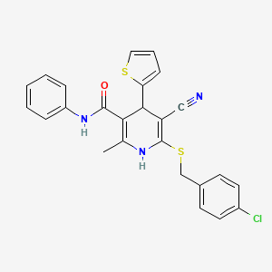 6-[(4-chlorobenzyl)thio]-5-cyano-2-methyl-N-phenyl-4-(2-thienyl)-1,4-dihydro-3-pyridinecarboxamide