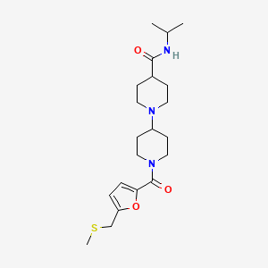 molecular formula C21H33N3O3S B4932615 N-isopropyl-1'-{5-[(methylthio)methyl]-2-furoyl}-1,4'-bipiperidine-4-carboxamide 