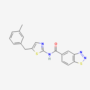 molecular formula C18H14N4OS2 B4932669 N-[5-(3-methylbenzyl)-1,3-thiazol-2-yl]-1,2,3-benzothiadiazole-5-carboxamide 