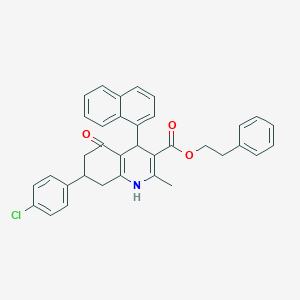 2-phenylethyl 7-(4-chlorophenyl)-2-methyl-4-(1-naphthyl)-5-oxo-1,4,5,6,7,8-hexahydro-3-quinolinecarboxylate