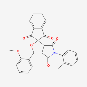 molecular formula C28H21NO6 B4932691 3-(2-methoxyphenyl)-5-(2-methylphenyl)-3a,6a-dihydrospiro[furo[3,4-c]pyrrole-1,2'-indene]-1',3',4,6(3H,5H)-tetrone 