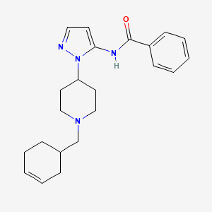 molecular formula C22H28N4O B4932706 N-{1-[1-(3-cyclohexen-1-ylmethyl)-4-piperidinyl]-1H-pyrazol-5-yl}benzamide 