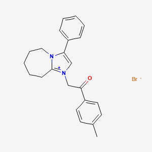 molecular formula C23H25BrN2O B4932727 1-[2-(4-methylphenyl)-2-oxoethyl]-3-phenyl-1,5,6,7,8,9-hexahydroimidazo[1,2-a]azepin-4-ium bromide 