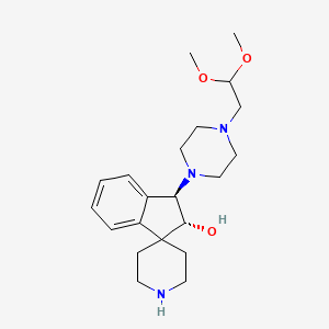 molecular formula C21H33N3O3 B4932750 (2R*,3R*)-3-[4-(2,2-dimethoxyethyl)-1-piperazinyl]-2,3-dihydrospiro[indene-1,4'-piperidin]-2-ol 