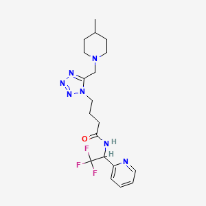 4-{5-[(4-methyl-1-piperidinyl)methyl]-1H-tetrazol-1-yl}-N-[2,2,2-trifluoro-1-(2-pyridinyl)ethyl]butanamide