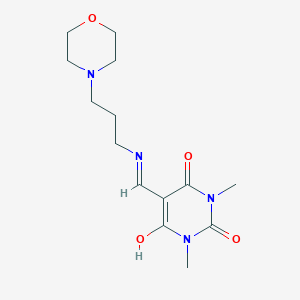 molecular formula C14H22N4O4 B4932760 1,3-dimethyl-5-({[3-(4-morpholinyl)propyl]amino}methylene)-2,4,6(1H,3H,5H)-pyrimidinetrione 
