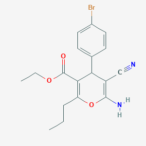 ethyl 6-amino-4-(4-bromophenyl)-5-cyano-2-propyl-4H-pyran-3-carboxylate