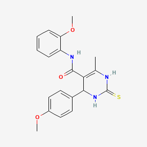 molecular formula C20H21N3O3S B4932826 N-(2-methoxyphenyl)-4-(4-methoxyphenyl)-6-methyl-2-thioxo-1,2,3,4-tetrahydro-5-pyrimidinecarboxamide 