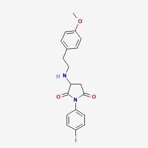 molecular formula C19H19IN2O3 B4932832 1-(4-iodophenyl)-3-{[2-(4-methoxyphenyl)ethyl]amino}-2,5-pyrrolidinedione 