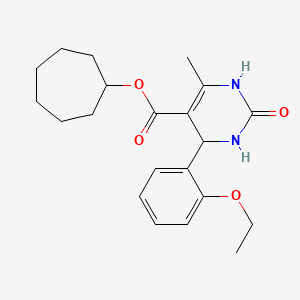 molecular formula C21H28N2O4 B4932835 cycloheptyl 4-(2-ethoxyphenyl)-6-methyl-2-oxo-1,2,3,4-tetrahydro-5-pyrimidinecarboxylate 