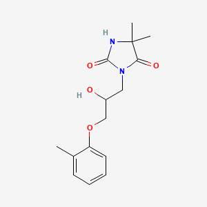 molecular formula C15H20N2O4 B4932842 3-[2-hydroxy-3-(2-methylphenoxy)propyl]-5,5-dimethyl-2,4-imidazolidinedione 