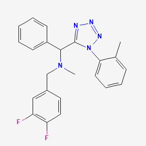 molecular formula C23H21F2N5 B4932858 (3,4-difluorobenzyl)methyl[[1-(2-methylphenyl)-1H-tetrazol-5-yl](phenyl)methyl]amine 