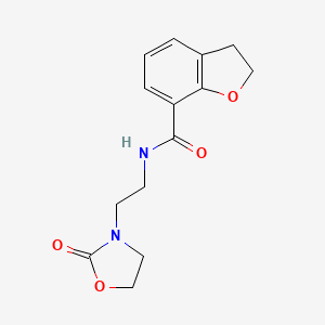 N-[2-(2-oxo-1,3-oxazolidin-3-yl)ethyl]-2,3-dihydro-1-benzofuran-7-carboxamide