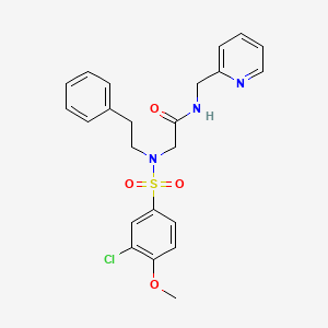 molecular formula C23H24ClN3O4S B4932883 N~2~-[(3-chloro-4-methoxyphenyl)sulfonyl]-N~2~-(2-phenylethyl)-N~1~-(2-pyridinylmethyl)glycinamide 
