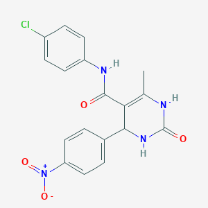 molecular formula C18H15ClN4O4 B4932908 N-(4-chlorophenyl)-6-methyl-4-(4-nitrophenyl)-2-oxo-1,2,3,4-tetrahydro-5-pyrimidinecarboxamide CAS No. 5752-80-7