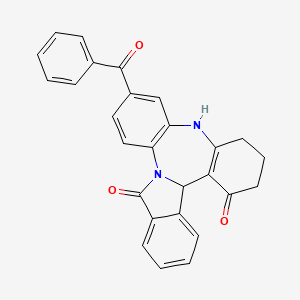 molecular formula C27H20N2O3 B4932972 11-benzoyl-4b,7,8,9-tetrahydro-6H-dibenzo[2,3:5,6][1,4]diazepino[7,1-a]isoindole-5,15-dione 