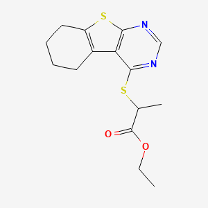 ethyl 2-(5,6,7,8-tetrahydro[1]benzothieno[2,3-d]pyrimidin-4-ylthio)propanoate