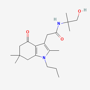 N-(2-hydroxy-1,1-dimethylethyl)-2-(2,6,6-trimethyl-4-oxo-1-propyl-4,5,6,7-tetrahydro-1H-indol-3-yl)acetamide