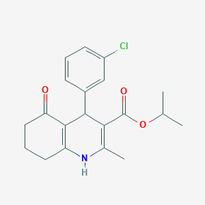 molecular formula C20H22ClNO3 B4933076 isopropyl 4-(3-chlorophenyl)-2-methyl-5-oxo-1,4,5,6,7,8-hexahydro-3-quinolinecarboxylate 