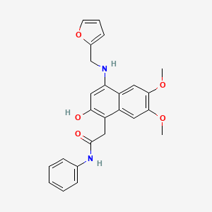 molecular formula C25H24N2O5 B4933077 2-{4-[(2-furylmethyl)amino]-2-hydroxy-6,7-dimethoxy-1-naphthyl}-N-phenylacetamide 