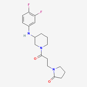 molecular formula C18H23F2N3O2 B4933090 1-(3-{3-[(3,4-difluorophenyl)amino]-1-piperidinyl}-3-oxopropyl)-2-pyrrolidinone 