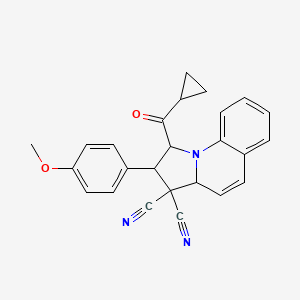 molecular formula C25H21N3O2 B4933106 1-(cyclopropylcarbonyl)-2-(4-methoxyphenyl)-1,2-dihydropyrrolo[1,2-a]quinoline-3,3(3aH)-dicarbonitrile 