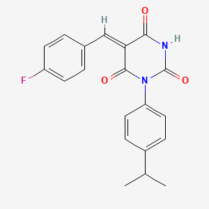 molecular formula C20H17FN2O3 B4933132 5-(4-fluorobenzylidene)-1-(4-isopropylphenyl)-2,4,6(1H,3H,5H)-pyrimidinetrione 