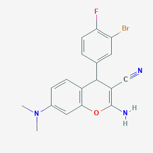 molecular formula C18H15BrFN3O B4933149 2-amino-4-(3-bromo-4-fluorophenyl)-7-(dimethylamino)-4H-chromene-3-carbonitrile 
