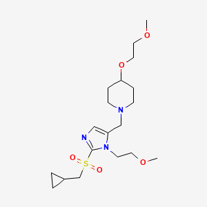 1-{[2-[(cyclopropylmethyl)sulfonyl]-1-(2-methoxyethyl)-1H-imidazol-5-yl]methyl}-4-(2-methoxyethoxy)piperidine