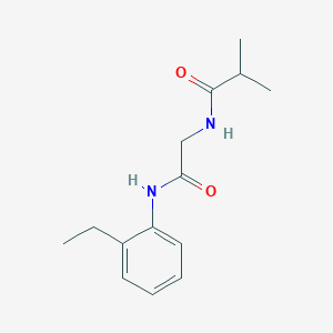 molecular formula C14H20N2O2 B4933178 N-{2-[(2-ethylphenyl)amino]-2-oxoethyl}-2-methylpropanamide 