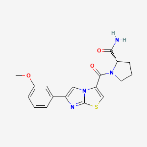 molecular formula C18H18N4O3S B4933185 1-{[6-(3-methoxyphenyl)imidazo[2,1-b][1,3]thiazol-3-yl]carbonyl}-L-prolinamide 