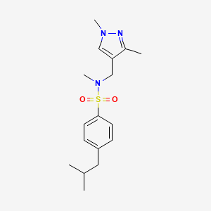 molecular formula C17H25N3O2S B4933189 N-[(1,3-dimethyl-1H-pyrazol-4-yl)methyl]-4-isobutyl-N-methylbenzenesulfonamide 