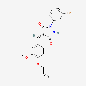 molecular formula C20H17BrN2O4 B4933208 4-[4-(allyloxy)-3-methoxybenzylidene]-1-(3-bromophenyl)-3,5-pyrazolidinedione 