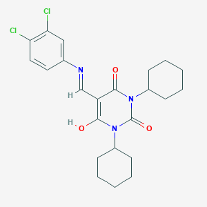 1,3-dicyclohexyl-5-{[(3,4-dichlorophenyl)amino]methylene}-2,4,6(1H,3H,5H)-pyrimidinetrione