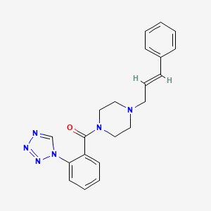 molecular formula C21H22N6O B4933239 1-(3-phenyl-2-propen-1-yl)-4-[2-(1H-tetrazol-1-yl)benzoyl]piperazine 