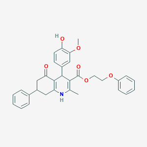 2-phenoxyethyl 4-(4-hydroxy-3-methoxyphenyl)-2-methyl-5-oxo-7-phenyl-1,4,5,6,7,8-hexahydro-3-quinolinecarboxylate