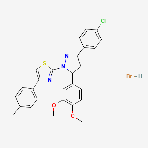 molecular formula C27H25BrClN3O2S B4933282 2-[3-(4-chlorophenyl)-5-(3,4-dimethoxyphenyl)-4,5-dihydro-1H-pyrazol-1-yl]-4-(4-methylphenyl)-1,3-thiazole hydrobromide 
