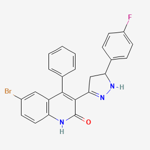 molecular formula C24H17BrFN3O B4933292 6-bromo-3-[5-(4-fluorophenyl)-4,5-dihydro-1H-pyrazol-3-yl]-4-phenyl-2(1H)-quinolinone 