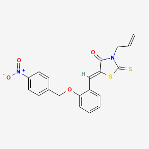 molecular formula C20H16N2O4S2 B4933314 3-allyl-5-{2-[(4-nitrobenzyl)oxy]benzylidene}-2-thioxo-1,3-thiazolidin-4-one 