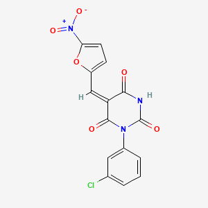 1-(3-chlorophenyl)-5-[(5-nitro-2-furyl)methylene]-2,4,6(1H,3H,5H)-pyrimidinetrione