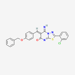 molecular formula C25H17ClN4O2S B4933364 6-[4-(benzyloxy)benzylidene]-2-(2-chlorophenyl)-5-imino-5,6-dihydro-7H-[1,3,4]thiadiazolo[3,2-a]pyrimidin-7-one 