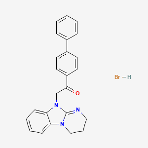 1-(4-biphenylyl)-2-(3,4-dihydropyrimido[1,2-a]benzimidazol-10(2H)-yl)ethanone hydrobromide