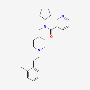 molecular formula C26H35N3O B4933389 N-cyclopentyl-N-({1-[2-(2-methylphenyl)ethyl]-4-piperidinyl}methyl)nicotinamide 