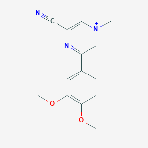 molecular formula C14H14N3O2+ B493341 3-Cyano-5-(3,4-dimethoxyphenyl)-1-methylpyrazin-1-ium 