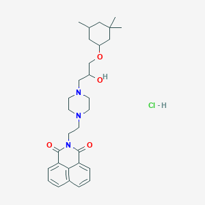 molecular formula C30H42ClN3O4 B4933425 2-[2-(4-{2-hydroxy-3-[(3,3,5-trimethylcyclohexyl)oxy]propyl}-1-piperazinyl)ethyl]-1H-benzo[de]isoquinoline-1,3(2H)-dione hydrochloride 