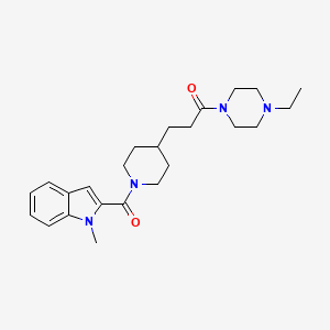 molecular formula C24H34N4O2 B4933434 2-({4-[3-(4-ethyl-1-piperazinyl)-3-oxopropyl]-1-piperidinyl}carbonyl)-1-methyl-1H-indole 