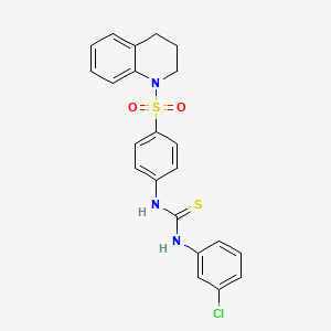 molecular formula C22H20ClN3O2S2 B4933467 N-(3-chlorophenyl)-N'-[4-(3,4-dihydro-1(2H)-quinolinylsulfonyl)phenyl]thiourea 